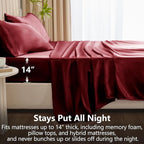 CozyLux Satin Sheets Queen Size Bed Set - Image 4