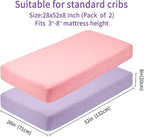 GUNTAIL Crib Sheets for Boys Girls, 100% Cotton Fitted Crib Sheet 2 Pack for - Image 4