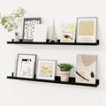 Picture Ledge Shelf, Floating Shelves Set of 2, 32 Inches Solid Wood Nursery by FunMemories
