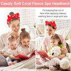 Casoty 12 Pcs Headbands for Makeup, Spa Gifts for Women, Soft Coral Fleece - Image 4