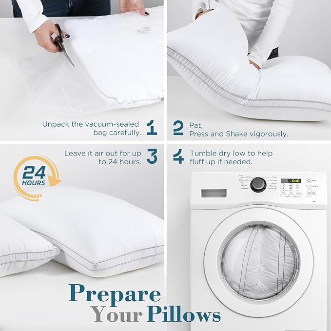 viewstar Bed Pillows Standard Sizes Set of 2, Hotel Quality Cooling Down - Image 8