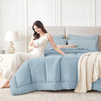Sasttie Twin XL Comforter Set, 5 Pieces Twin XL Bed in a Bag, Complete Bedding - Image 9