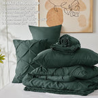 CozyLux Full Size Comforter Sets Forest Green, 7 Pieces Bed in A Bag Green - Image 6