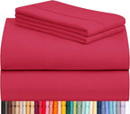 LuxClub 4 PC Sheet Set Bed Sheets Deep Pockets 16" Eco Friendly Wrinkle Free by LuxClub
