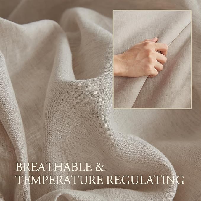 DAPU 100% Linen Duvet Cover Twin 2PCs, Pure Natural French Flax Linen Duvet - Image 4