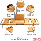 XcE Foldable Bamboo Bathtub Caddy Tray - Image 2
