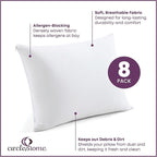 CirclesHome Pillow Protectors 8 Pack Standard Zippered - Image 2