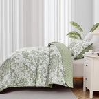 WONGS BEDDING Botanical Quilt Set California King Size, Sage Green 3 Pieces - Image 4