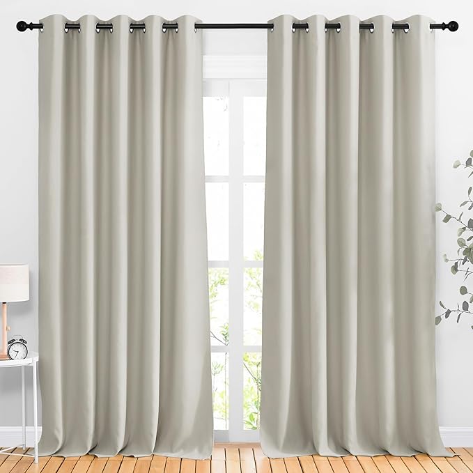 NICETOWN Room Darkening Room Divider Curtains 118 inches Long, Grommet Thermal by NICETOWN