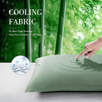 WishSmile Cooling Queen Pillowcases Set of 2 Breathable Cool Silky Soft Rayon - Image 3