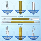 2PCS Metal Mineral Gold Cuticle Pusher and Cutter Remover Salon Quality - Image 2
