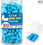 AZEN 100 Pairs Ear Plugs Bulk, NRR 32dB Soft Foam Ear Plugs by AZEN