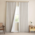 Linen Plaid Blackout Curtains for Living Room, Dining Room 95 Inches Long - Image 7