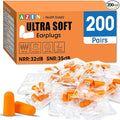 AZEN 200 Pairs Ear Plugs, NRR 32dB Soft Foam Ear Plugs by AZEN