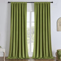 Joydeco Moss Green 100% Blackout Curtains 96 Inch 2 Panels, Luxury Thermal by JOYDECO