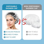 YIZIJIZI 50PCS Disposable Shower Caps, Large Thick Clear Waterproof Shower Cap - Image 2