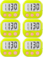 6 Pack Digital Kitchen Timers for Cooking Magnetic Timer for Cooking Loud Alarm by AOUCE