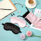 Silk Satin Sleeping Mask Eye Mask Set Include 2 Blindfold Eyeshade Elastic - Image 7
