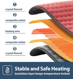 VALGELUIK Heating Pad for Back, Neck & Shoulder Pain Relief – 12"x24" Electric - Image 8