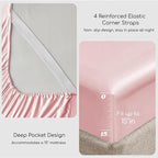 MR&HM Satin Bed Sheets, Full Size Sheets Set - Image 4