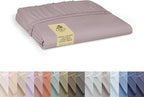 Linen Home 100% Cotton Percale Weave Fitted Sheet, Twin Size, Mauve Lavender by LINENHOME