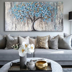 Blue Tree Canvas Wall Art - Image 2