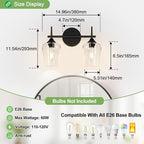 MOKATNG 2-Light Bathroom Light Fixtures, Bathroom Lighting Fixtures Over Mirror - Image 8