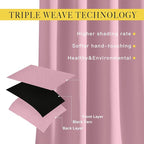 NICETOWN Crystal Pink Room Darkening Curtain Panels - Image 3