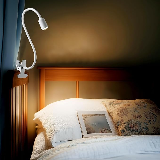 LED Reading Lights for Bed Headboard, Clip on Spotlight Lamp for Desk, Dorm Bed - Image 5