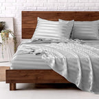 MR&HM Satin Bed Sheets, King Size Sheets Set by MRHM