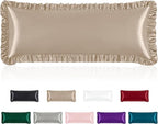 Homiest Ruffle Satin Body Pillow Cover, Silky Satin Body Pillowcase by Homiest