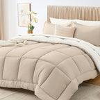 Sasttie Queen Comforter Set, 7 Pieces Reversible Bed in a Bag Queen, Complete by SASTTIE