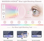 Madison Avenue TR90 Blue Light Blocking Glasses Anti Eyestrain UV Glare Blue - Image 4