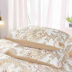 Nanko Paisley Comforter Set Queen Size 3 Pcs, Tan Taupe Classy Boho Damask - Image 5