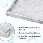 Real Natural Marble Tray for Bathroom, Kitchen and Desktop, Rectangle Genuine - Image 3