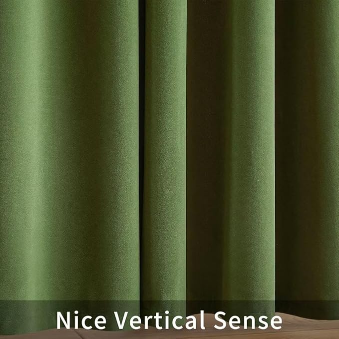 Joydeco Green Velvet Curtains 96 inch 2 Panel, Room Darkening Super Soft Velvet - Image 8