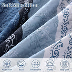 DJY Stripe Quilt Set King Size Blue Bedspread Coverlet Set 3 Pieces Boho Branch - Image 5