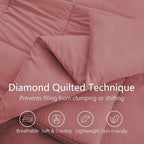TEXARTIST Premium 2100 Series Queen Comforter All Season Breathable Dusty Pink - Image 2