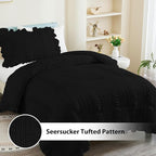 WONGS BEDDING Comforter Full Size, Soft Seersucker Textured Bedding Set Full - Image 2