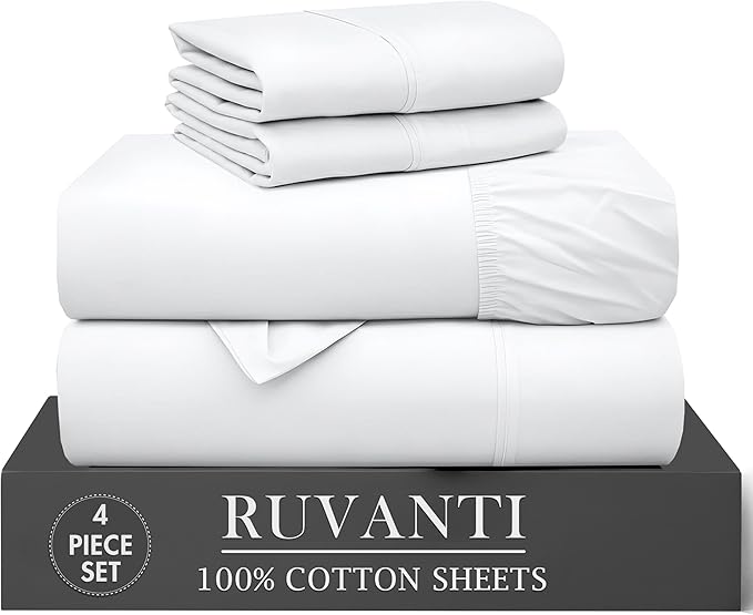 RUVANTI 4 Pcs Cotton Sheets by Ruvanti