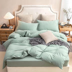 PURE ERA Jersey Knit Duvet Cover Set 100% T-Shirt Cotton Super Soft Comfy 3pc - Image 3
