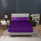 Homiest Purple Satin Fitted Twin XL Size Bed Sheet, Deep Pocket, Luxury & Ultra - Image 8