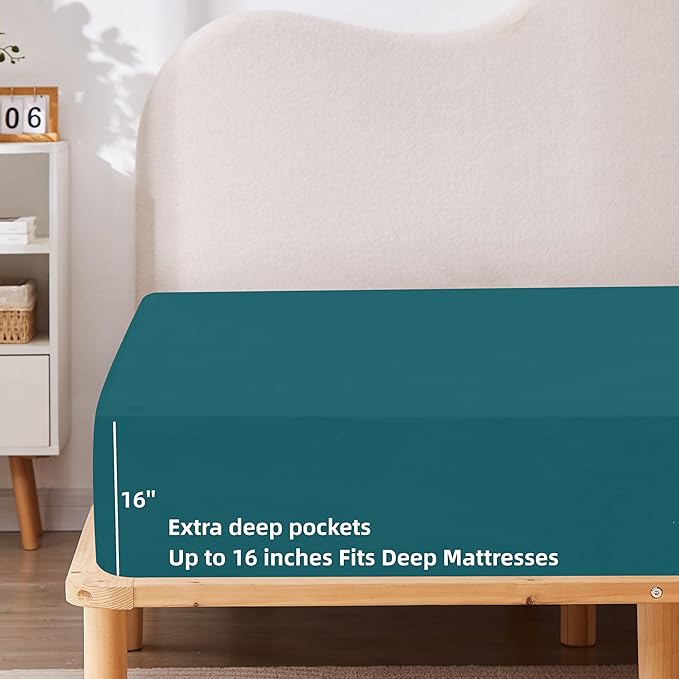 HBHLFZ Full Fitted Sheet Only, Soft Breathable Bottom Sheet - Image 3