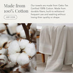 NY Loft 100% Cotton 6 Piece Bath Towel Set | Grey Towels | Oeko-TEX® Standard - Image 4