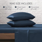 MR&HM Satin Bed Sheets with Elastic Corner Straps, King Size Sheets Set - Image 7