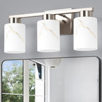 3-Light Bathroom Light Fixtures, Modern Vanity Lights, Brushed Nickel Metal by Mieloxiy