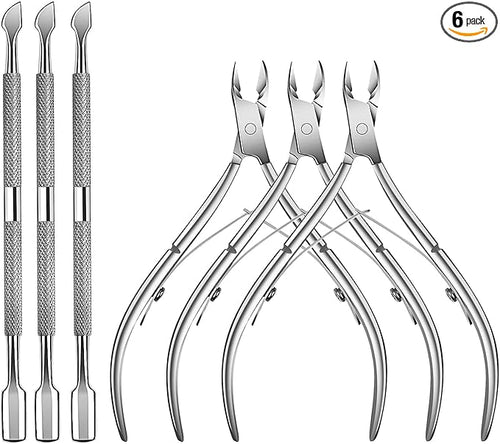 6 Packs Cuticle Trimmer with Pusher by TANPIUS