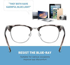 Blue Light Blocking Glasses Vintage Half Frame UV Clear Lens Anti Eyestrain - Image 6