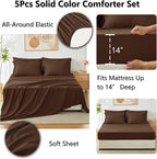 CozyLux Twin XL Comforter Set Brown, 5 Pieces Bed in a Bag Twin Extra Long - Image 7