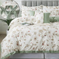 FADFAY Floral Bedding Set Twin 100% Cotton Shabby and Chic Beige Green by CottonWorldSweetDream